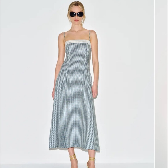 Reformation Dresses & Skirts - Reformation Pomona Linen Dress In Big Slate Check
